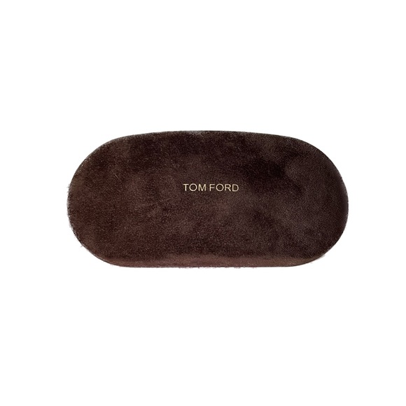 Tom Ford Brown Suede Medium Clamshell Eye Glasses Case - Picture 1 of 3